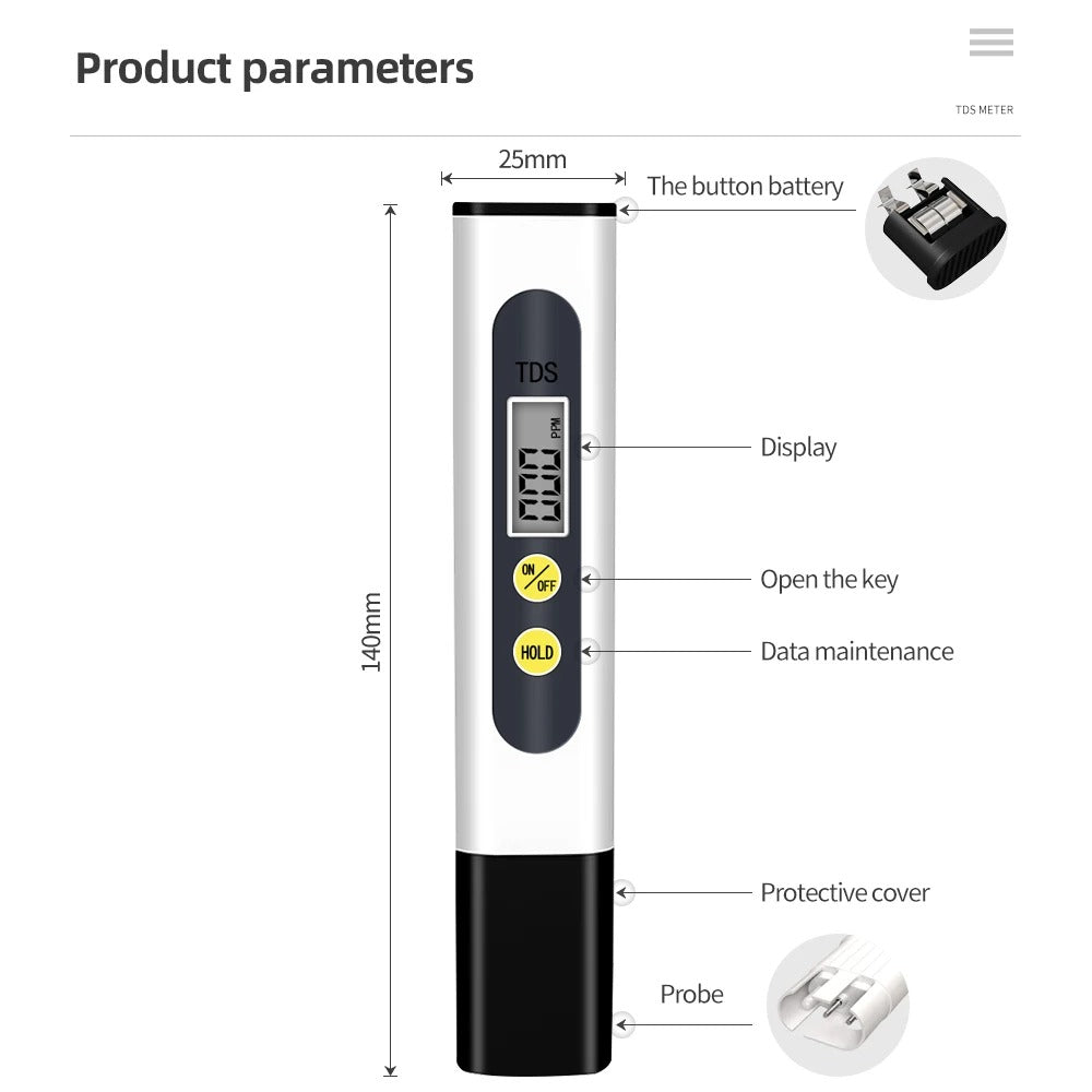 TDS Meter Digital Water Quality Tester