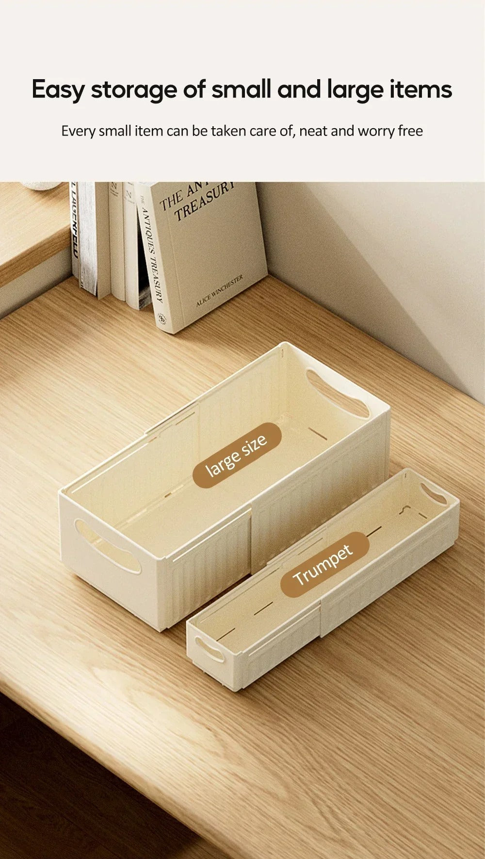 Telescopic Organizer Storage Box - Expandable Storage Solution for Every Space