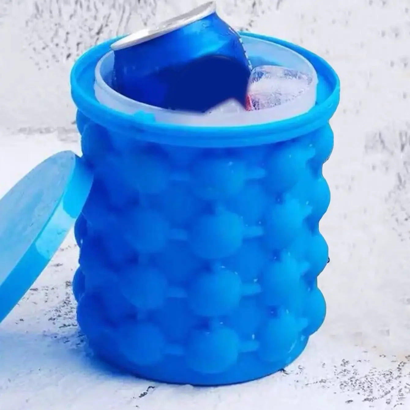 Silicone Ice Bucket  Large Mold With Lid Portable Cooler Cube Freeze Tray